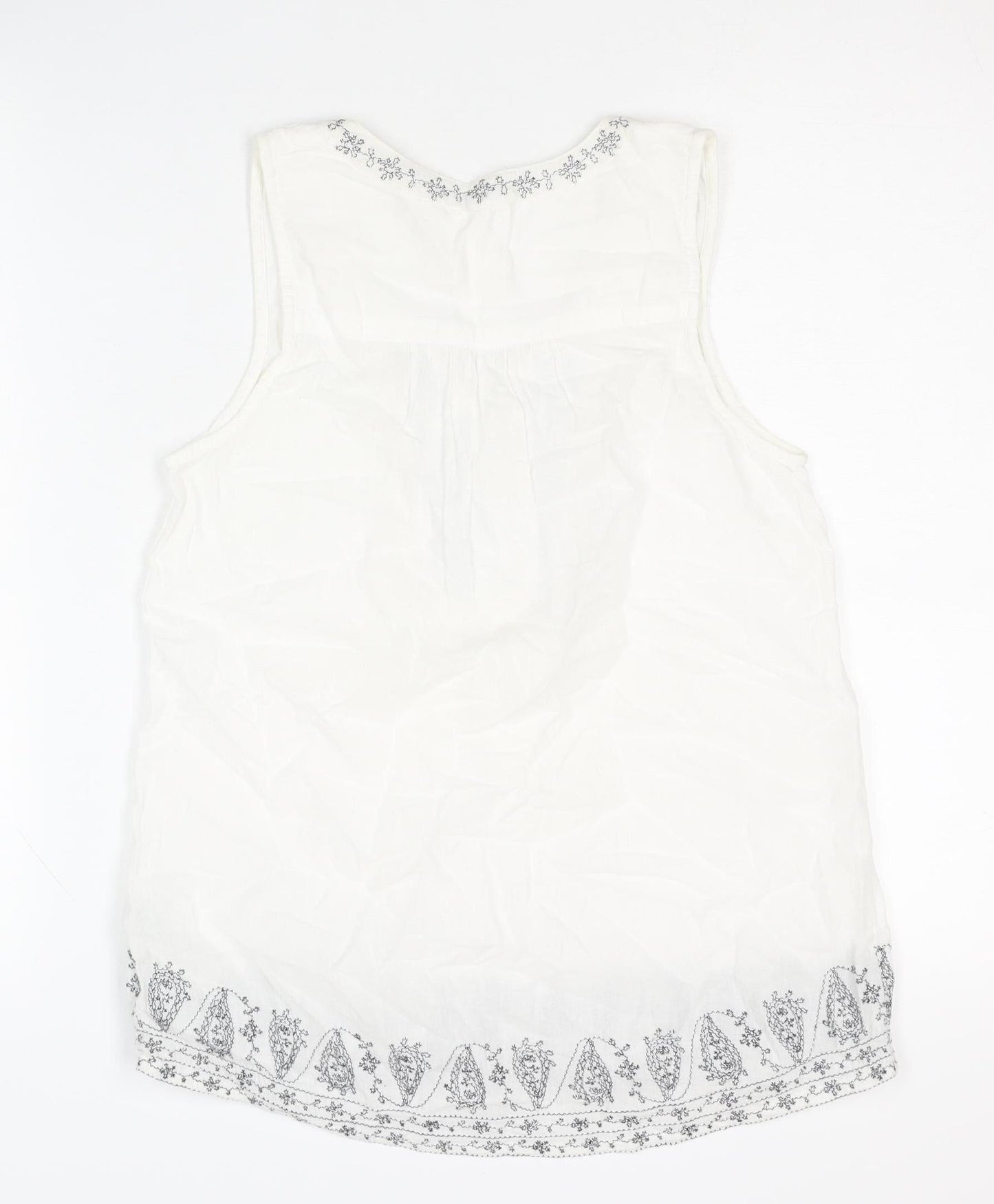 Womens UK Size 8 Fat Face White Basic Blouse
