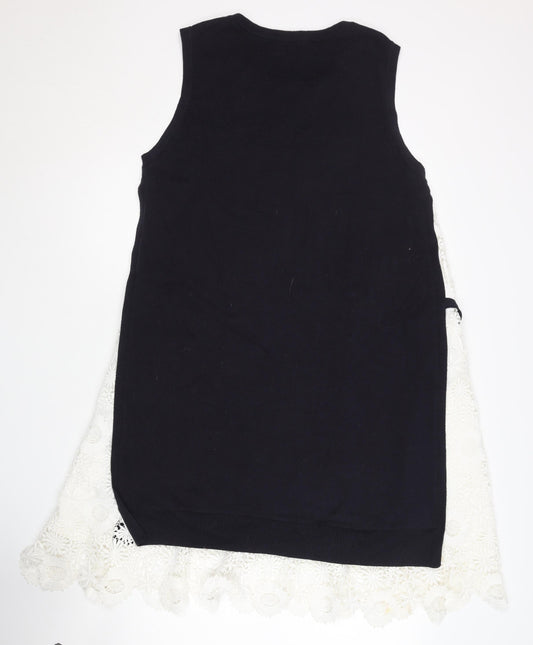 French Connection Women's Black Ivory Tank Dress Size 14