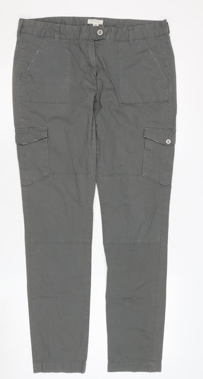 Witchery Women's Grey Cargo Trousers Size 12 Cotton