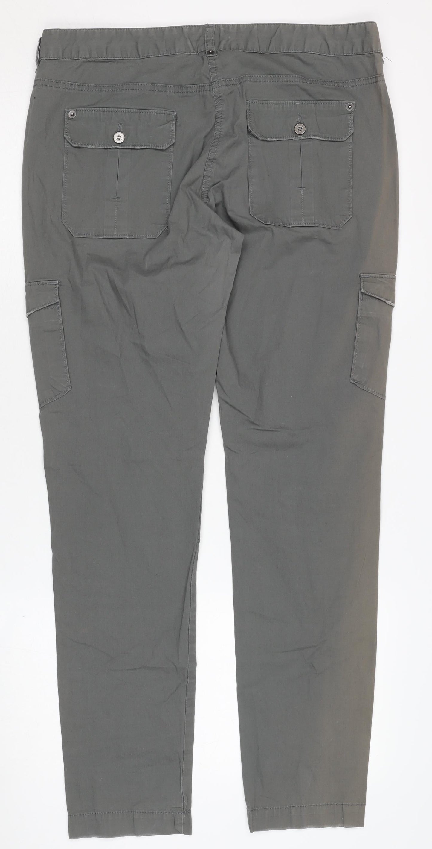 Witchery Women's Grey Cargo Trousers Size 12 Cotton