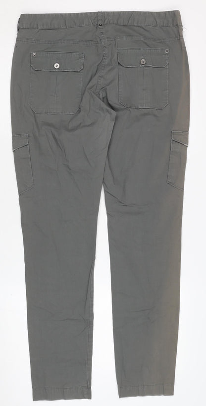 Witchery Women's Grey Cargo Trousers Size 12 Cotton