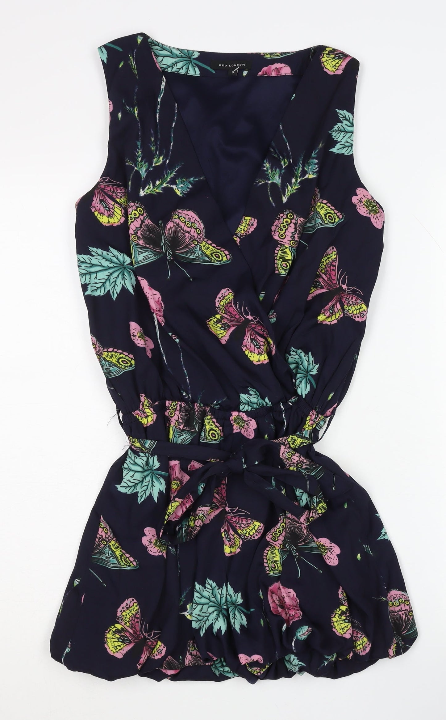 QED London Women's Multicoloured Floral Playsuit Size 8