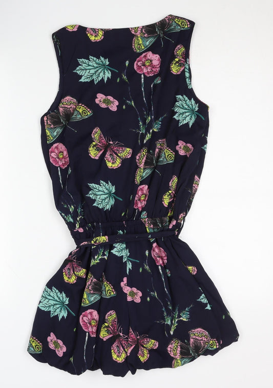 QED London Women's Multicoloured Floral Playsuit Size 8