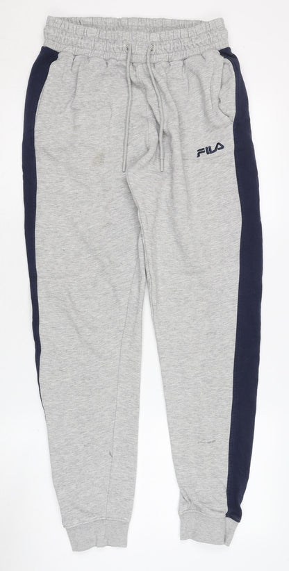 FILA Men's Grey Sweatpants M with Elastic Waist