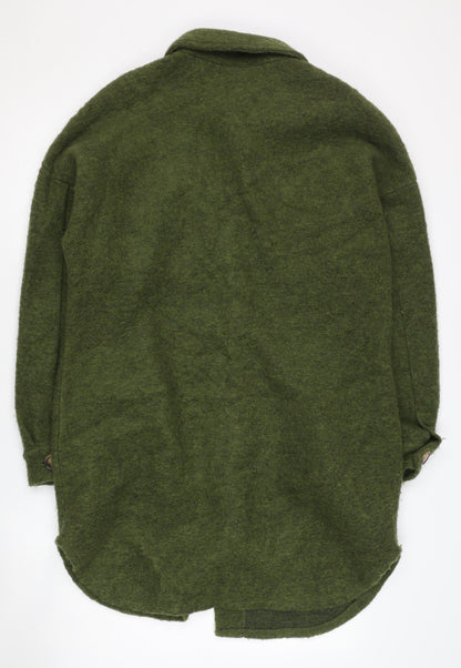 Civico 51 Women's Green Long Coat, Size S