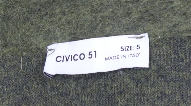Civico 51 Women's Green Long Coat, Size S
