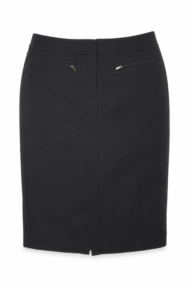 Next Women's Black Pencil Skirt, Size 12, Zip Accents