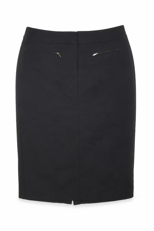 Next Women's Black Pencil Skirt, Size 12, Zip Accents
