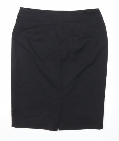Next Women's Black Pencil Skirt, Size 12, Zip Accents