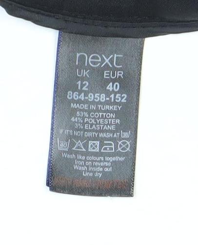 Next Women's Black Pencil Skirt, Size 12, Zip Accents