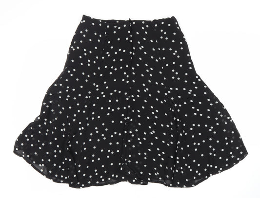 Marks and Spencer Women's Black Polka Dot Skirt Size 10