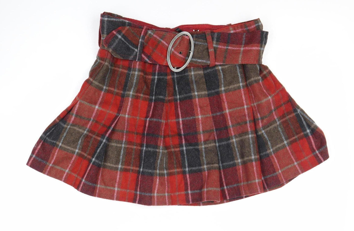 Next Women's Multicoloured Plaid Pleated Skirt Size 12