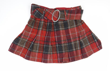Next Women's Multicoloured Plaid Pleated Skirt Size 12