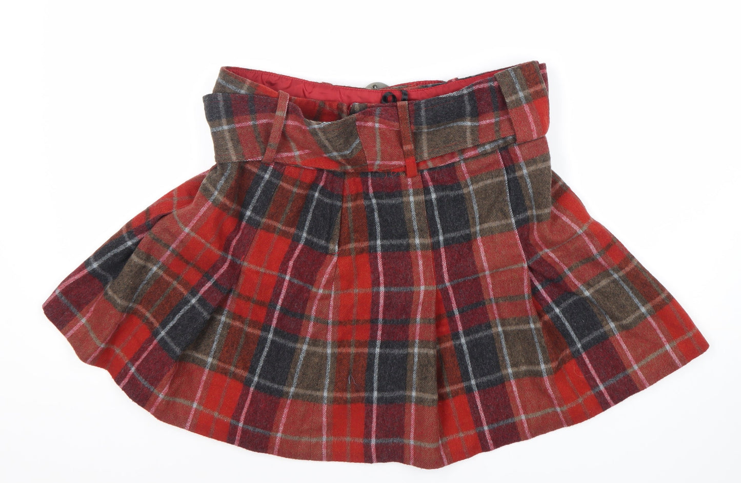 Next Women's Multicoloured Plaid Pleated Skirt Size 12
