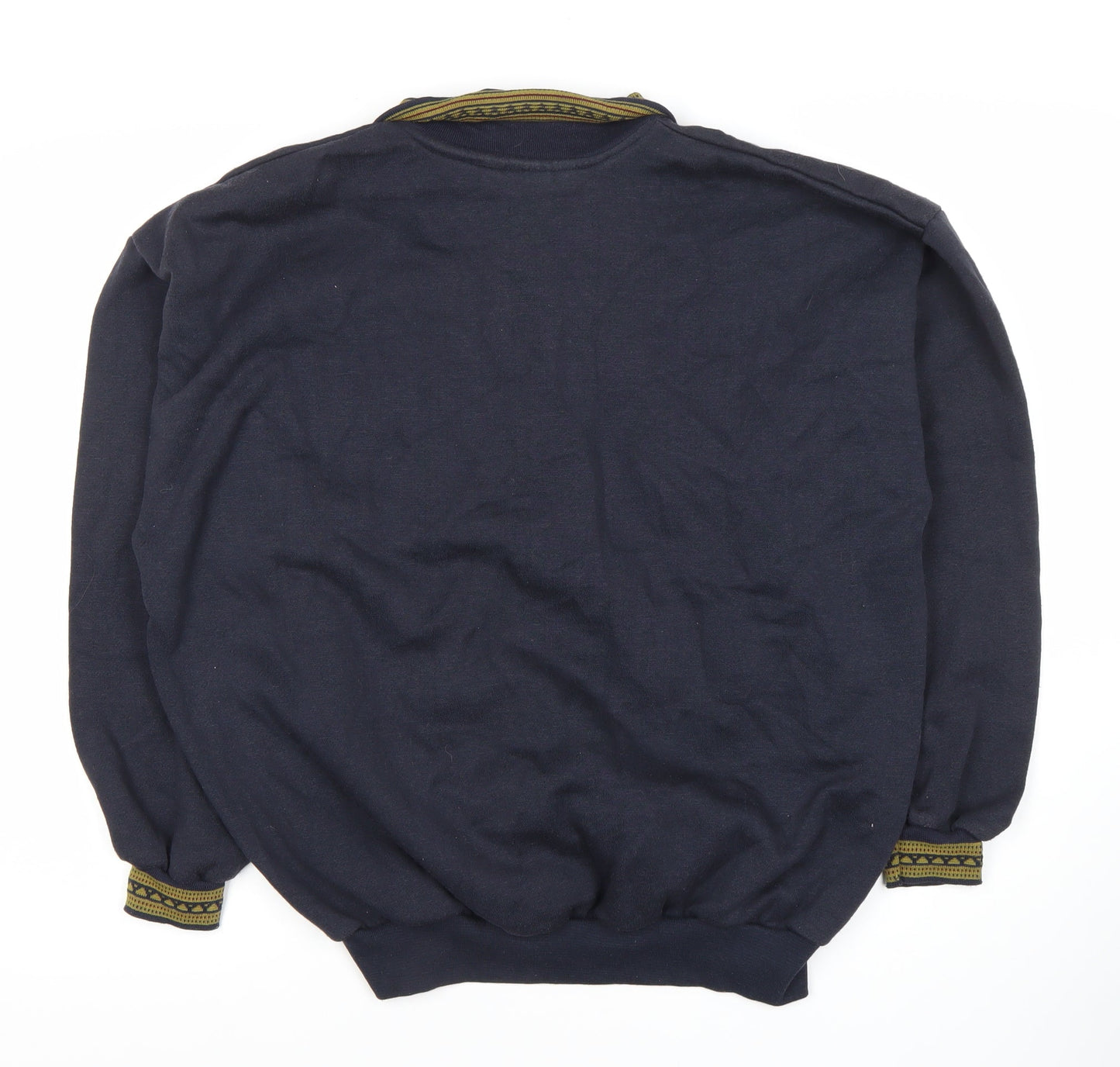 Pierre Leon Blue Unisex Henley Sweatshirt XL