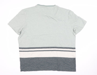 Marks and Spencer Men's Grey XL Striped T-Shirt