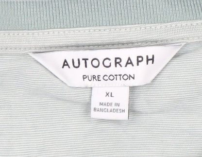 Marks and Spencer Men's Grey XL Striped T-Shirt