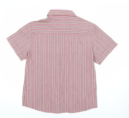 Crane Sports Women's Multicoloured Striped Button-Up Shirt S
