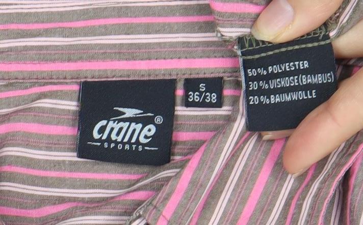 Crane Sports Women's Multicoloured Striped Button-Up Shirt S