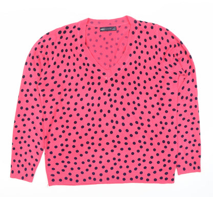 Womens UK Size M Marks and Spencer Pink Pullover Jumper