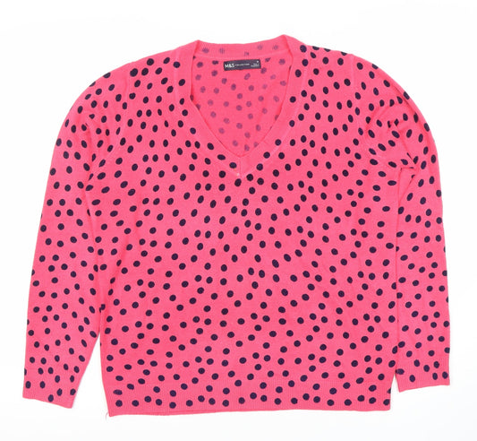 Womens UK Size M Marks and Spencer Pink Pullover Jumper