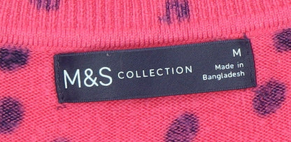 Womens UK Size M Marks and Spencer Pink Pullover Jumper