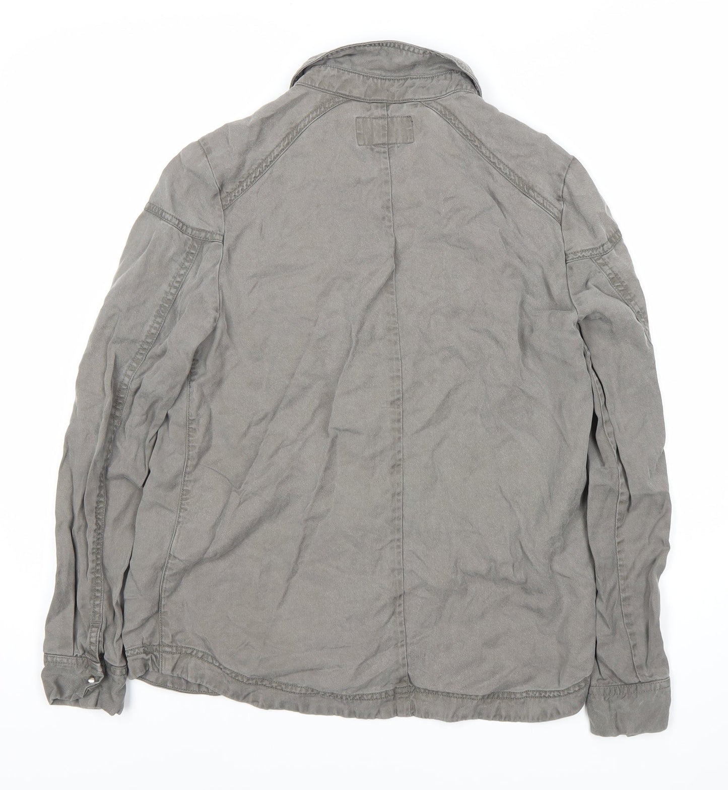 Womens UK Size 6 H&M Grey Basic Button-Up