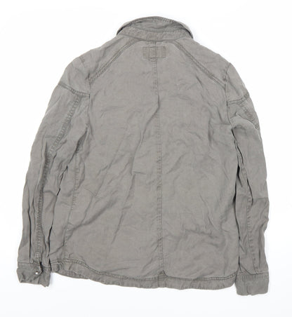 Womens UK Size 6 H&M Grey Basic Button-Up