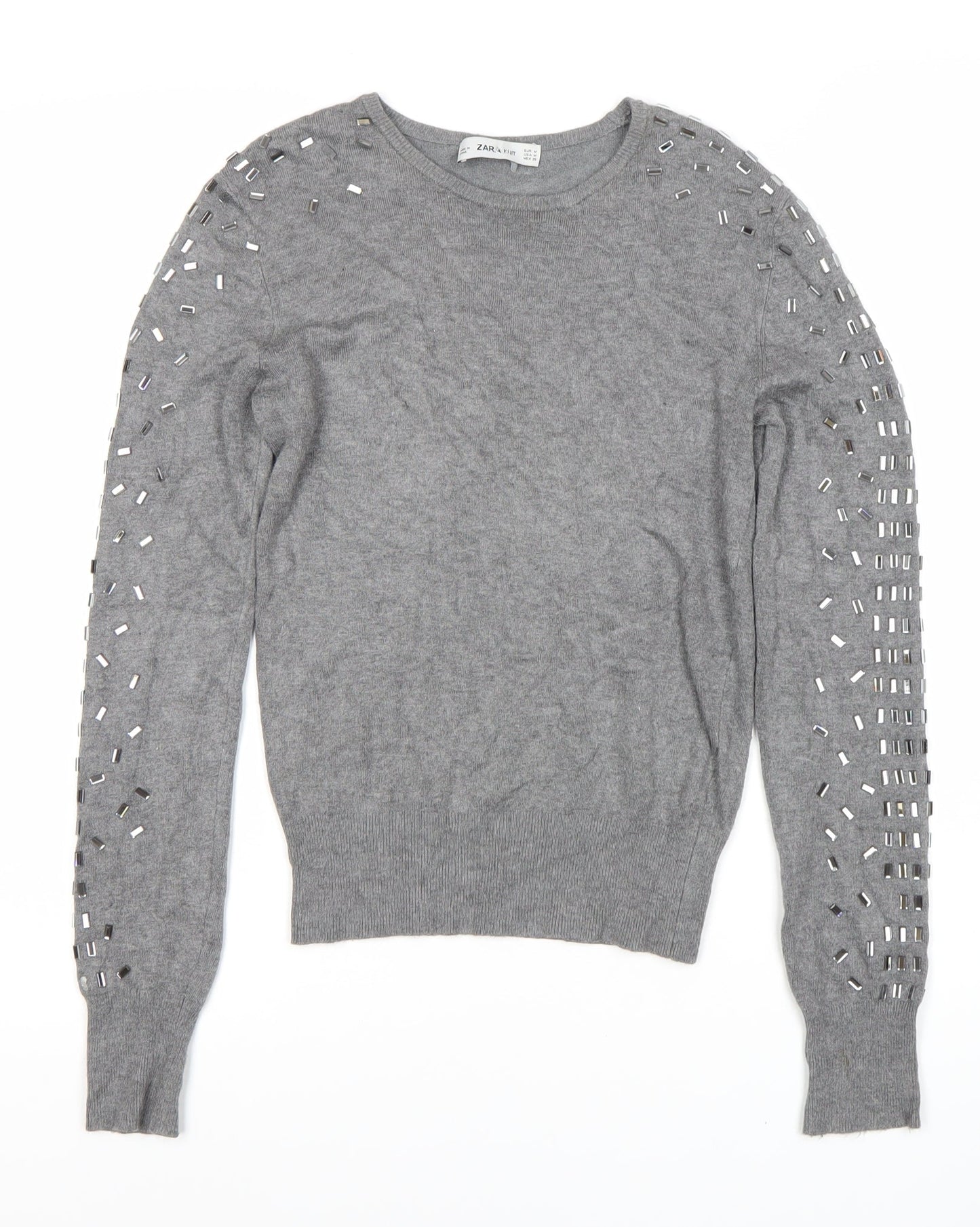 Womens UK Size M Zara Grey Pullover Jumper