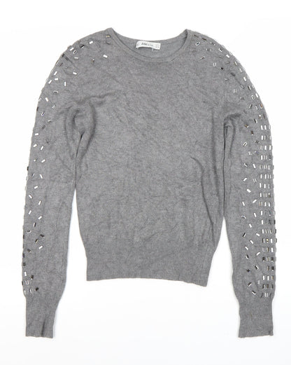 Womens UK Size M Zara Grey Pullover Jumper