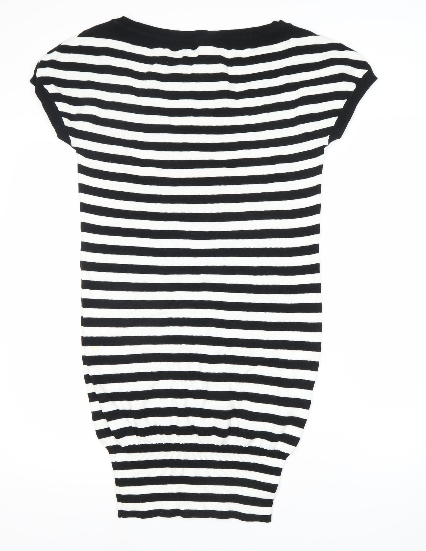 Next Women's Black Striped T-Shirt Dress Size 8