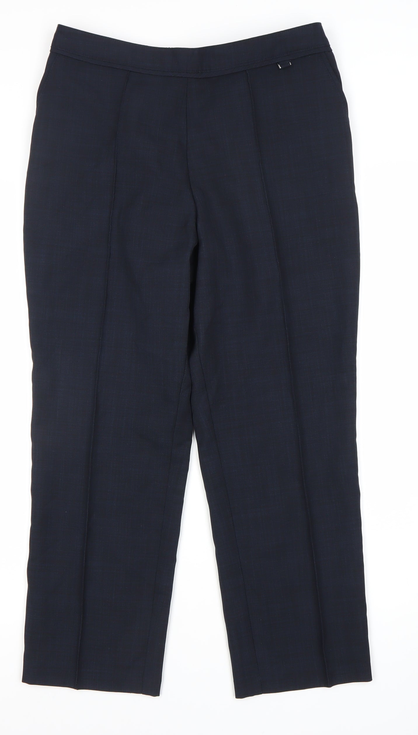 Womens UK Size 12 Marks and Spencer Regular Fit Workwear Blue Trousers