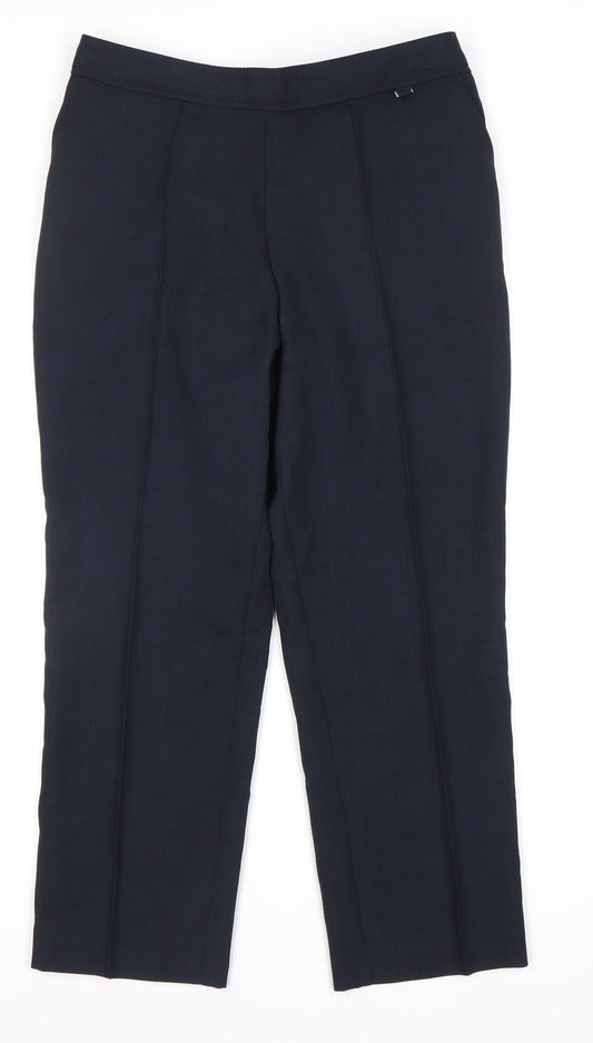 Womens UK Size 12 Marks and Spencer Regular Fit Workwear Blue Trousers