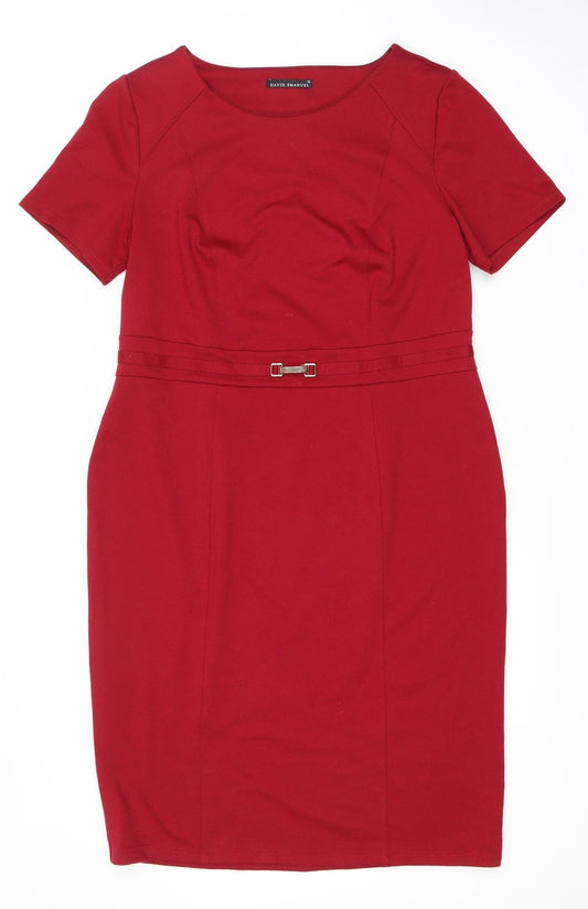 David Emanuel Women's Red Sheath Dress, Size 16