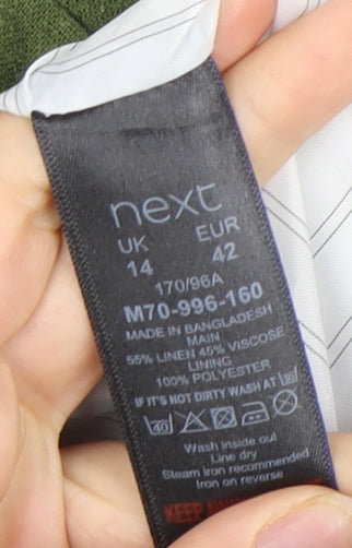 Next Women's Green Blazer - Size 14, Single Breasted