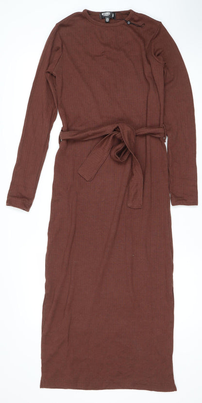Missguided Brown Long Sleeve Women's Dress Size 8