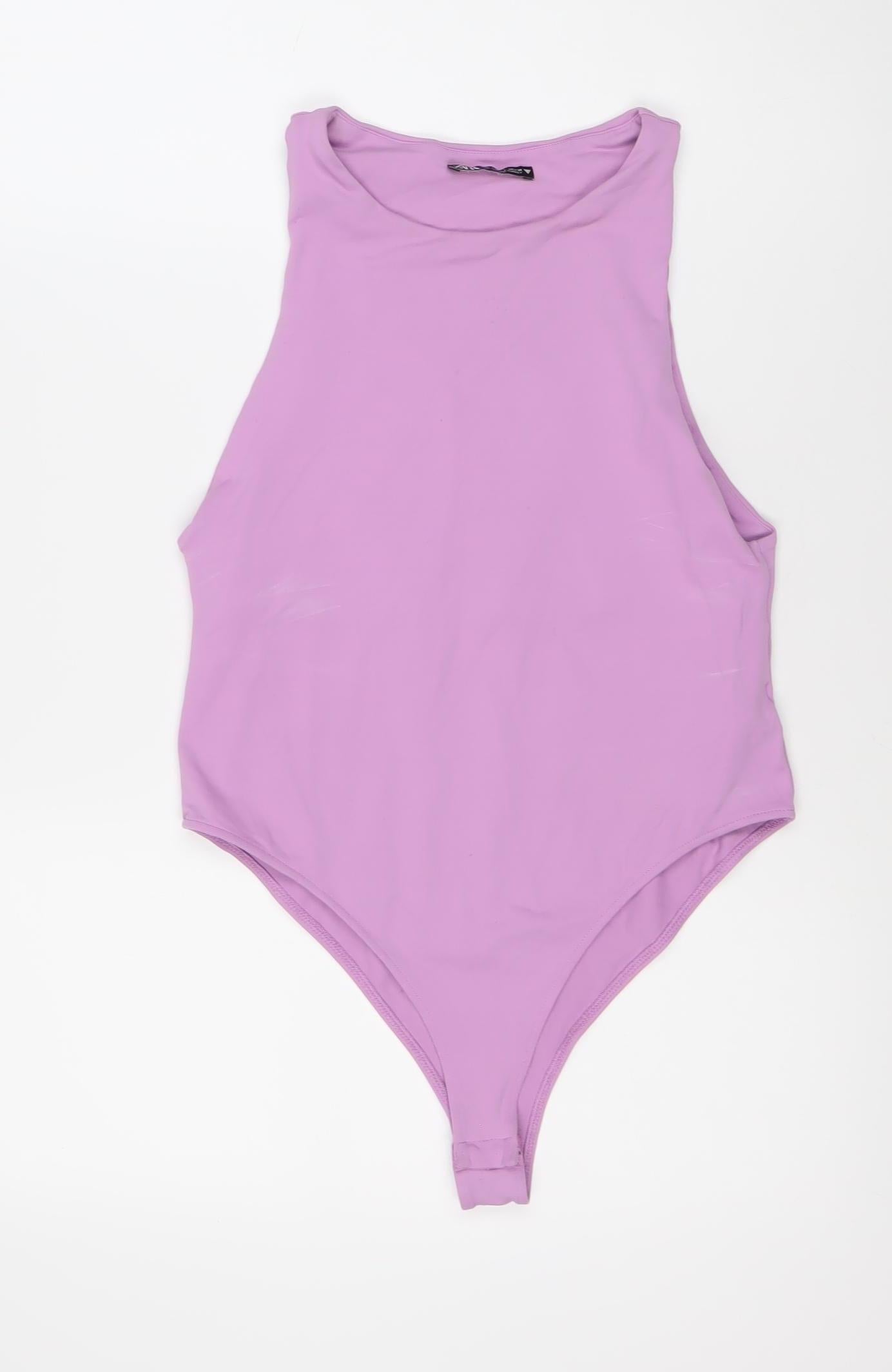 Zara Women's Purple One-Shoulder Bodysuit L