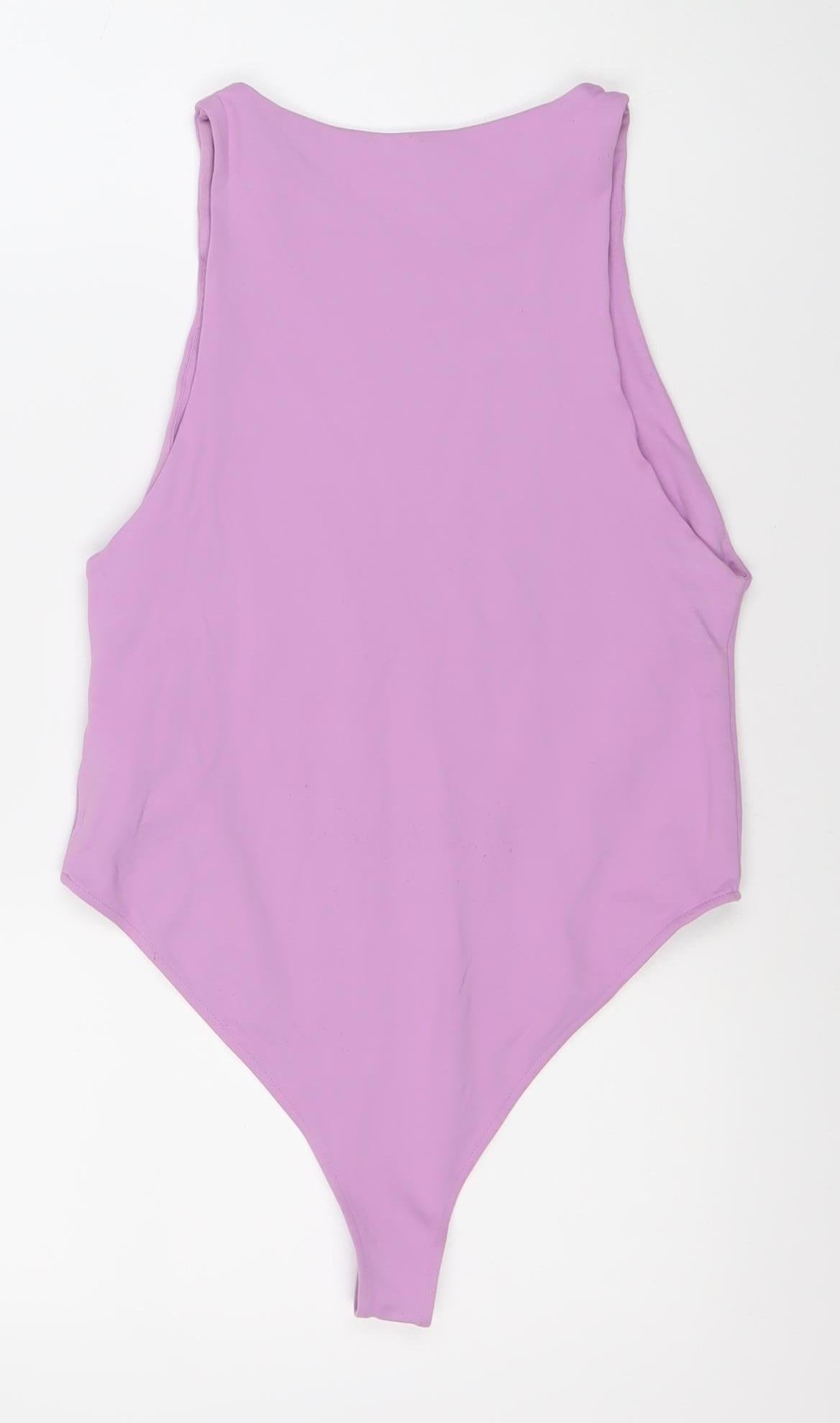 Zara Women's Purple One-Shoulder Bodysuit L
