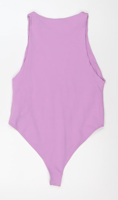 Zara Women's Purple One-Shoulder Bodysuit L