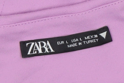 Zara Women's Purple One-Shoulder Bodysuit L