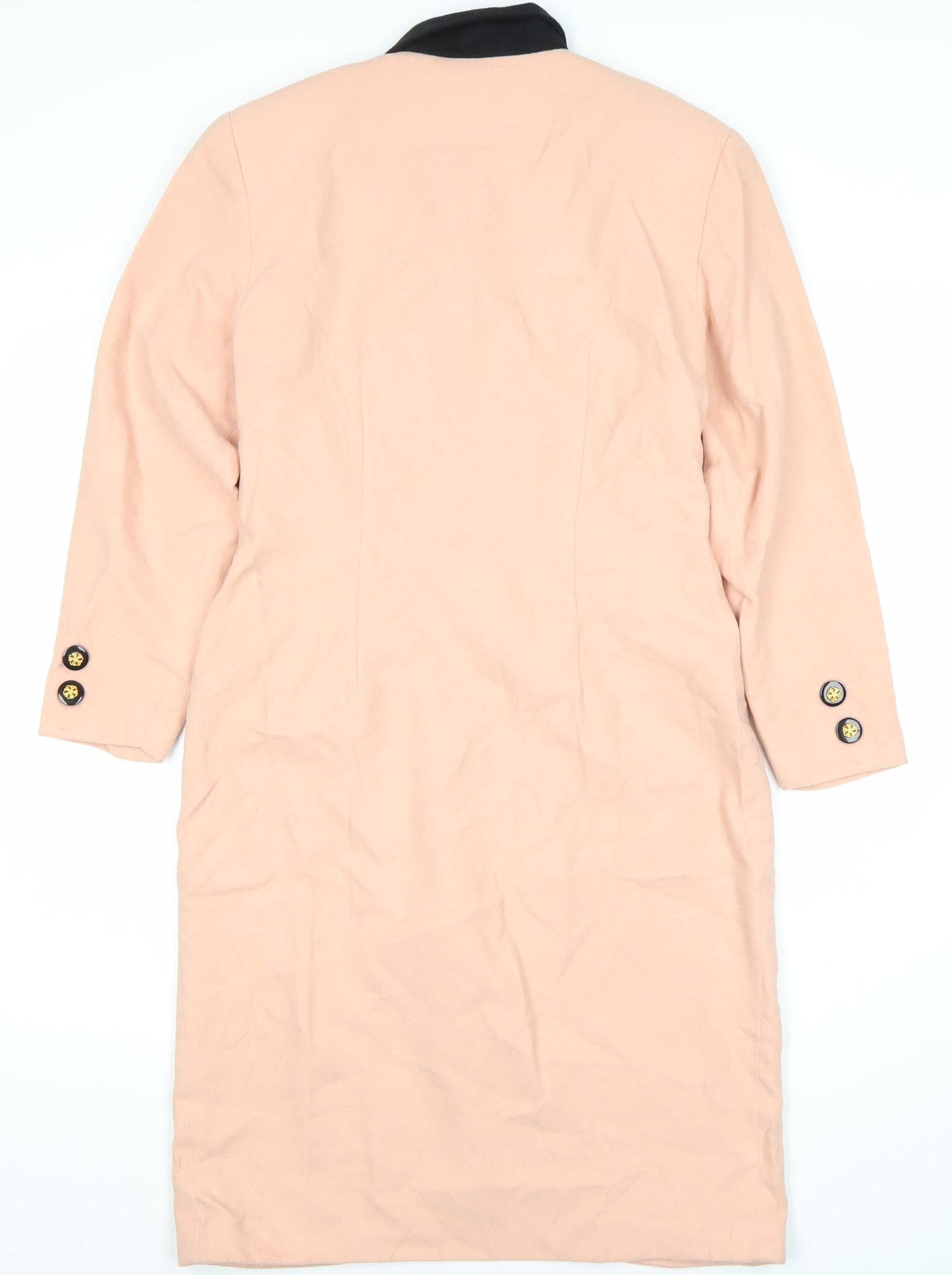 HV8 Women's Pink Long Coat, Size 10, Vintage Button Style