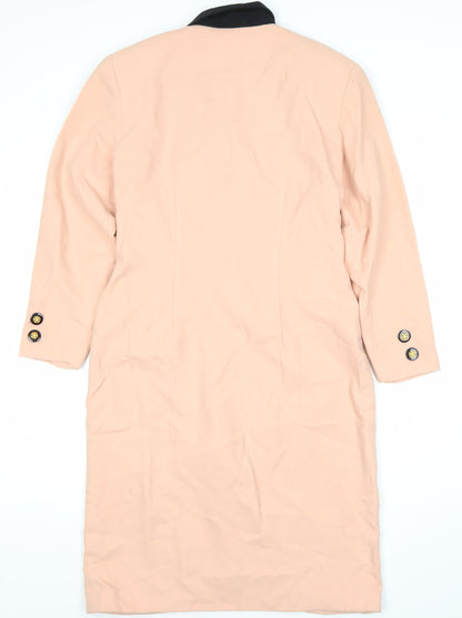 HV8 Women's Pink Long Coat, Size 10, Vintage Button Style