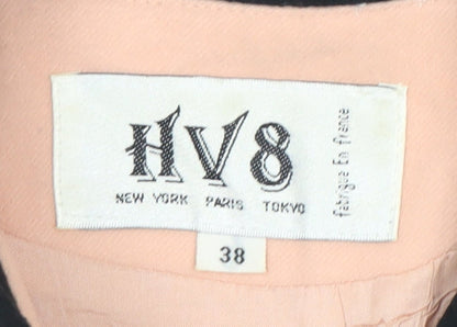 HV8 Women's Pink Long Coat, Size 10, Vintage Button Style