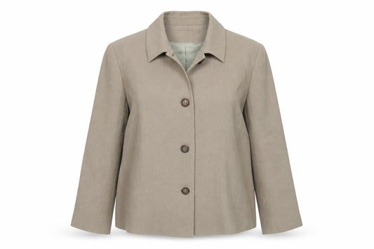 M Women's Brown Wool Blazer, Size 16, Single Breasted