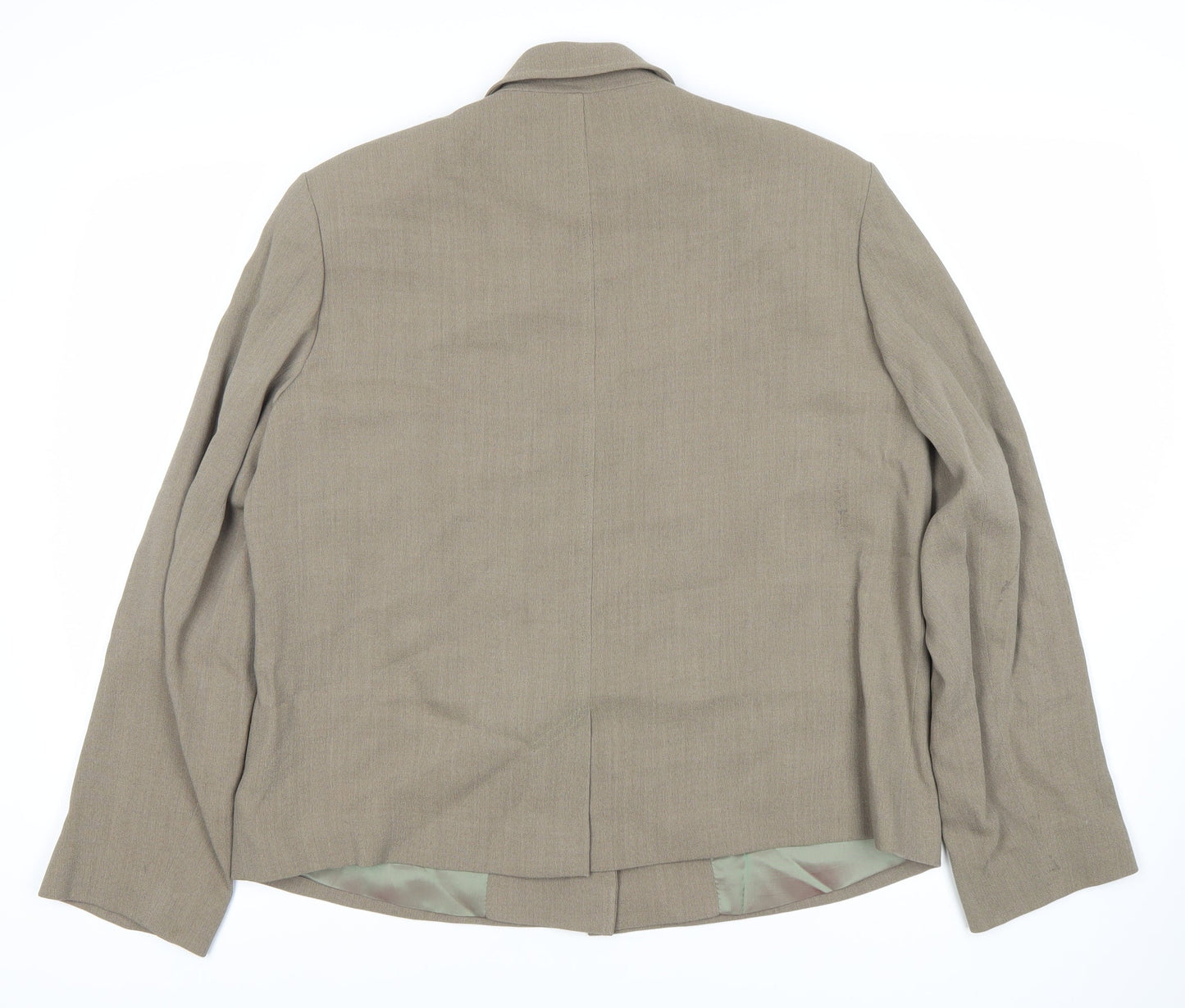 M Women's Brown Wool Blazer, Size 16, Single Breasted