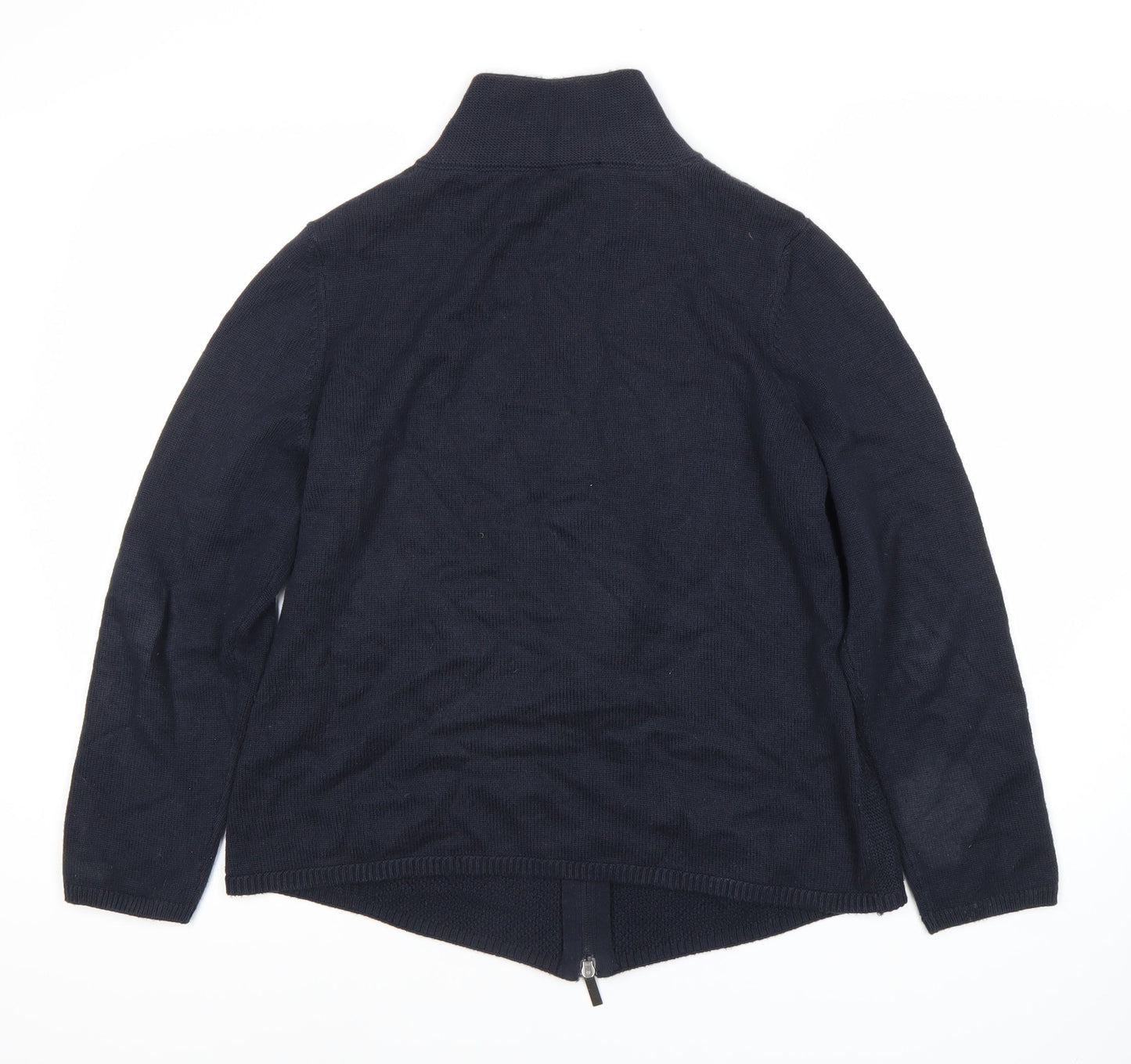 Olsen Women’s Blue Zip Sweatshirt, Size M, High Neck