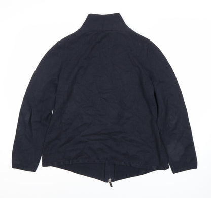 Olsen Women’s Blue Zip Sweatshirt, Size M, High Neck