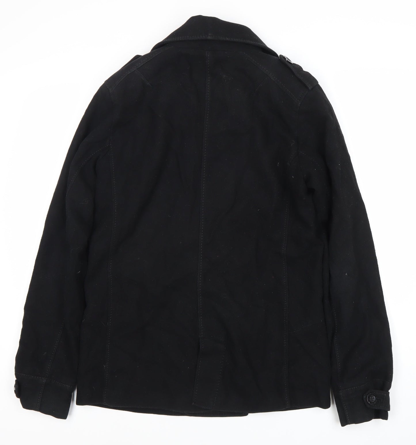 Womens UK Size 14 H&M Black Pea Coat