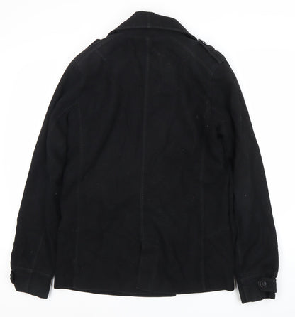 Womens UK Size 14 H&M Black Pea Coat