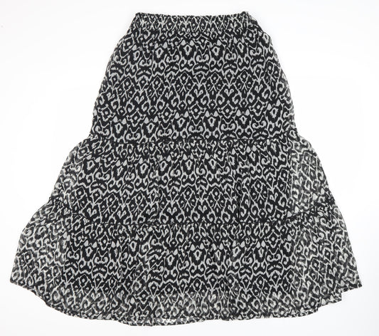 New Look Women's Black Geometric Skirt Size 10